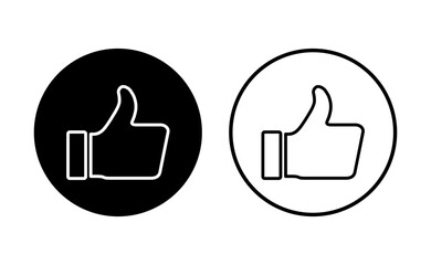 Thumbs up icon set. Hand like. Like icon vector.