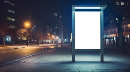 Go to Page
|123Next
vertical small city billboard advertising city format. mockup at night with white field billboard in a city with a business center glowing advertising box - obrazy, fototapety, plakaty