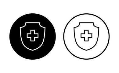 Health insurance icon set. Insurance health document icon