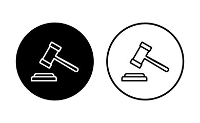 Gavel icon set. judge gavel icon vector. law icon vector. auction hammer