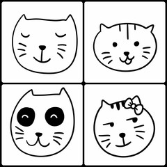 set of cute cat. illustration