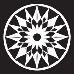 Round, square, dotted, floral, and beautiful ancient geometric patterns adorn simple black and white symmetrical texture.