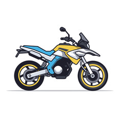 Obraz na płótnie Canvas Modern blue motorcycle icon design flat vector