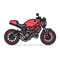 Modern red motorcycle icon design flat vector