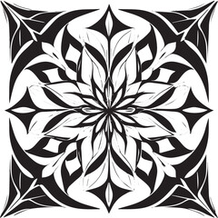 Round, square, dotted, floral, and beautiful ancient geometric patterns adorn simple black and white symmetrical texture.