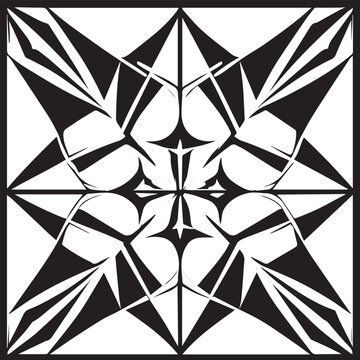 Round, square, dotted, floral, and beautiful ancient geometric patterns adorn simple black and white symmetrical texture.