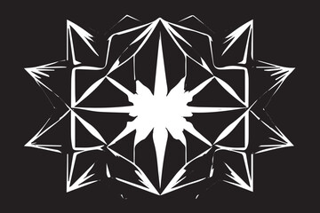 Round, square, dotted, floral, and beautiful ancient geometric patterns adorn simple black and white symmetrical texture.