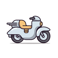 Obraz premium Cute kawaii white motorcycle vector design