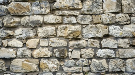 Stone Wall Built With Small Rocks