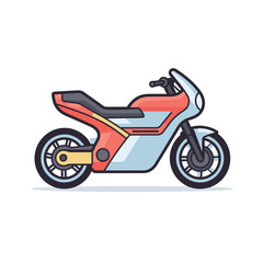Fototapeta premium Cute kawaii mini motorcycle vector design