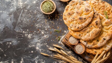 Assorted Breads on Wooden Cutting Board