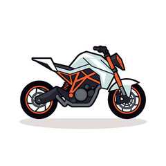 Obraz na płótnie Canvas Flat cartoon vector illustration of motorbike