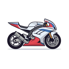 Obraz na płótnie Canvas Flat cartoon vector illustration of motorbike isolated on white background