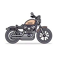 Flat cartoon vector illustration of motorbike isolated on white background