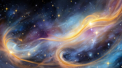 Abstract space background with stars and galaxies