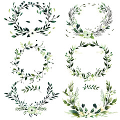 set of floral design elements