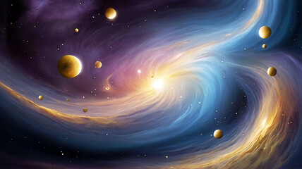 Obraz premium Abstract space background with stars and galaxies