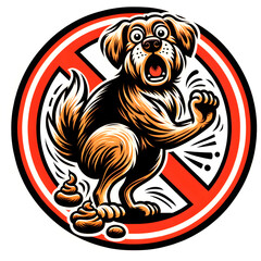 Obraz premium No dog poo sign or icon