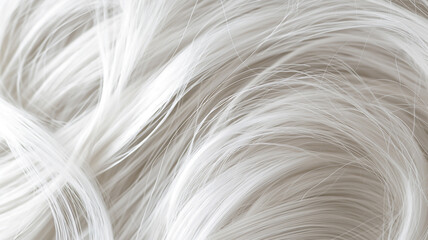 Close-up texture of swirling white fur or hair with a soft, delicate appearance.