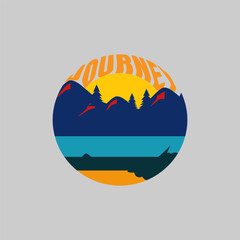 Fototapeta premium Mountainer logo vector graphic of illustration with background