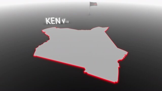 3d animated map of Kenya gets hit and fractured by the text &ldquo;Inflation&rdquo;