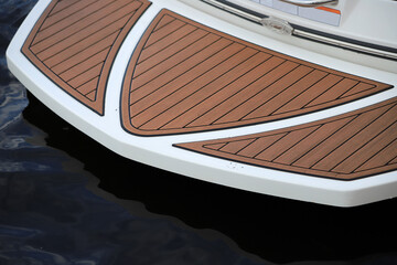 Stern of a motor boat close-up