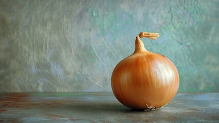 Onion Ready for Consumption on a Plain Surface