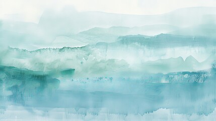 A soft watercolor wash with gentle gradients, blending serene blues and greens to evoke a tranquil, dreamy atmosphere.