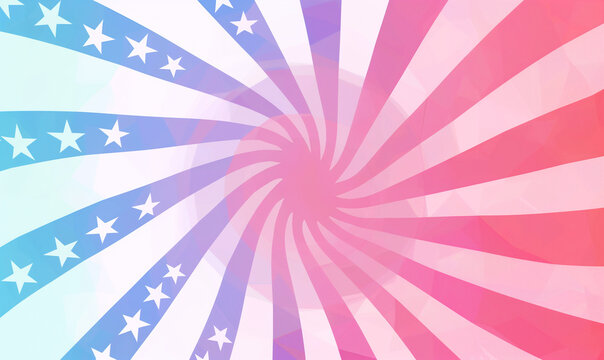 Swirling design with an American flag-themed motif; background image