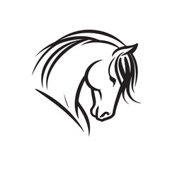Simple Elegant Line Art Horse Head Vector Design