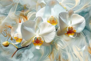 stunning closeup of white phalaenopsis orchid aigenerated floral artwork