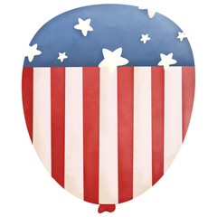 Fototapeta premium Balloon in Independence Day watercolor 