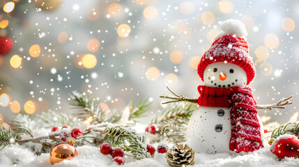Fototapeta na wymiar Happy Christmas - Snowman 