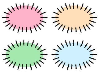 手描き風のポップなふきだし4色セット　淡ウニフラ
（Affinity Designer版）
