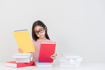 a girl asian cute reads books, a book lover