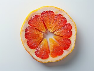 Fresh sliced grapefruit forming a circle