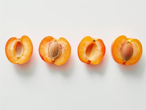 Single row of apriums with pits facing up