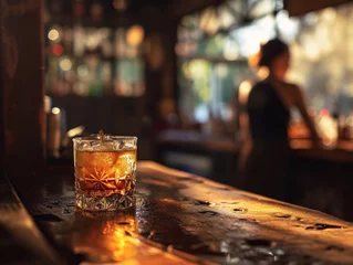 Fotobehang Golden Moments: Whiskey Tasting in the Cozy Ambiance of a Classic Pub © Keyser the Red Beard