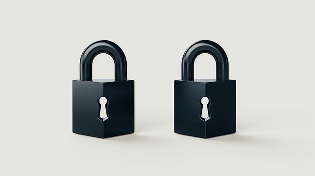Vector illustration black lock icon white background, security concept