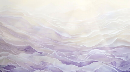 A sense of peace washes over the scene as delicate waves of ivory and lavender create a serene and ethereal backdrop.