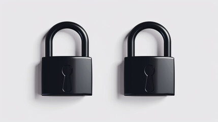 Naklejka premium Vector illustration black lock icon white background, security concept