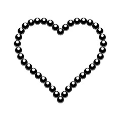 Heart Pearl Vector Design on White Background