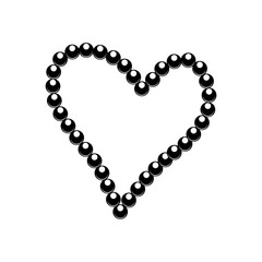 Heart Pearl Vector Design on White Background