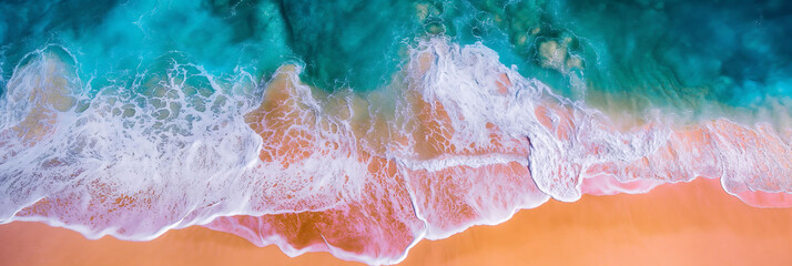 background of the coast of a beach from the air - obrazy, fototapety, plakaty