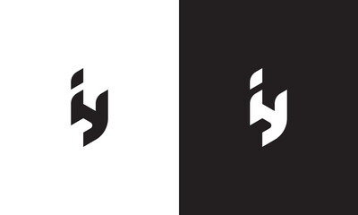 Letter IY logo combination, monogram unique, black and white, Modern premium elegant logo business company, Vector minimalist