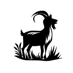 Goat Silhouettes, Cute Goat Vector Black Illustration