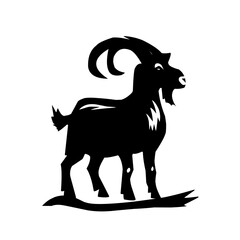 Goat Silhouettes, Cute Goat Vector Black Illustration