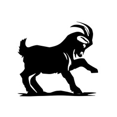 Goat Silhouettes, Cute Goat Vector Black Illustration