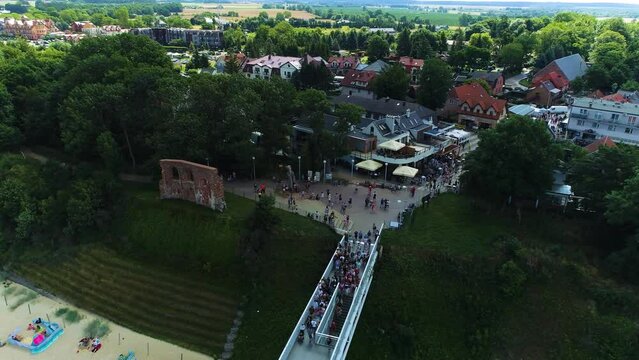 Ruins Of The Church In Trzesacz Ruiny Kosciola Aerial View Poland