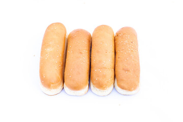 Buns for fast food on white isolated background